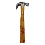 14.5 inch simulated hammer with detailed wood grain handle has a soft foam  simulated metal head that allows for complete safety for actors