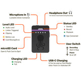 Tentacle Sync TR1-US TRACK E Pocket Audio Recorder with Lavalier Mic and Timecode Support