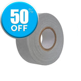 On Sale Pro Tapes® Pro Gaff Gaffers Tape 1 Inch x 12 Yards Mini Roll in grey.