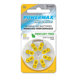 PowerMax Size A10 Hearing Aid Batteries (8 Pack), Size 10 Batteries