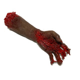 Severed Arm just below the elbow prop simulating a freshly severed bloody arm