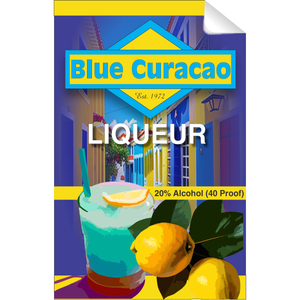 Blue Curcacao Single Self Adhesive Label