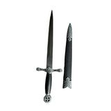 Ornate Celtic Dagger with Cross Pommel used for costume and letter opening. Blade is stainless steel and very reflective