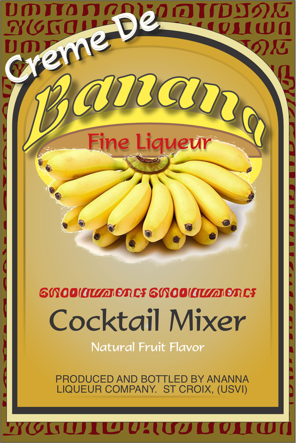 Creme De Bananna bottle color label printed on self-adhesive label 