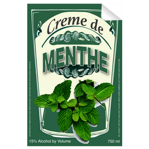 Creme De Menthe Single Self Adhesive Labe