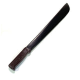 Extra-large urethane foam rubber jungle machete with 16.5 inch dark blade finish and beautiful wood-grained handle