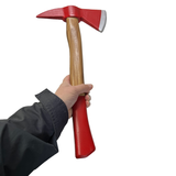 Spike Belt Axe prop is hand crafted from flexible urethane foam rubber and measures 20 inch in length-Red