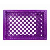 Plastic Grip Storage Rectangle 24 Quart Milk Crate (Black, Blue, Grey, Lime Green, White, Yellow, Ultra Violet)