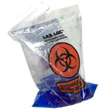 Authentic biohazard specimens bags are an 8"x10" plastic bag with BIOHAZARD in English and Spanish along with the Biohazard symbol in Orange and Black