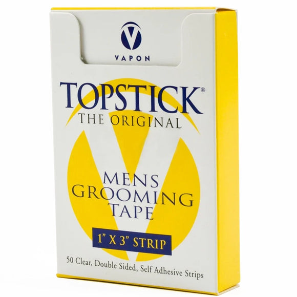 Vapon Topstick - Hypo Allergenic All Purpose Clear Double Tape 1 inch X  3 inch Strips  - Dependable Expendables