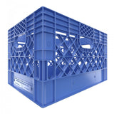 Plastic Grip Storage Rectangle 24 Quart Milk Crate (Black, Blue, Grey, Lime Green, White, Yellow, Ultra Violet)