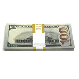 Money Prop - New Style $100 Crisp $10,000 Stack with Blank Filler