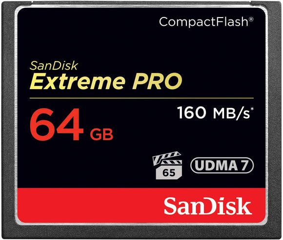SanDisk Extreme PRO 64GB Compact Flash Memory Card UDMA 7 Speed Up To 160MB/s