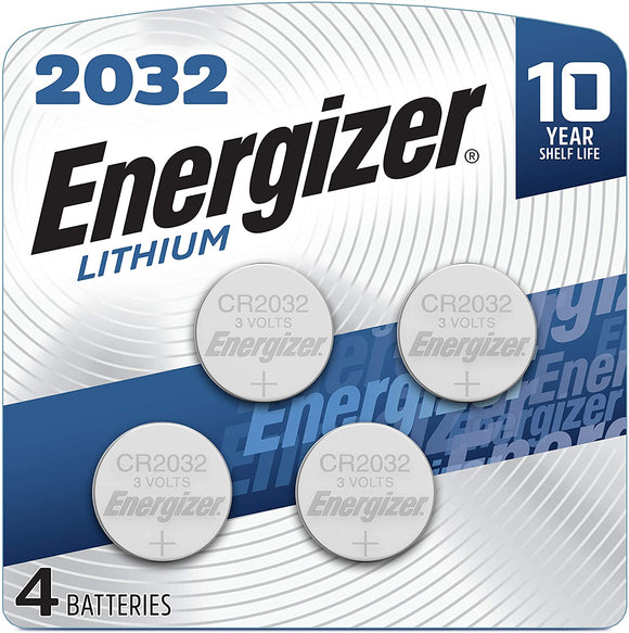 Energizer CR2032 Batteries, 3V Lithium Coin Cell 2032 Battery, (4 Count)