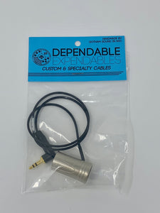 18" 3.5mm TRS to XLRM Lo-Pro Cable - Dependable Expendables